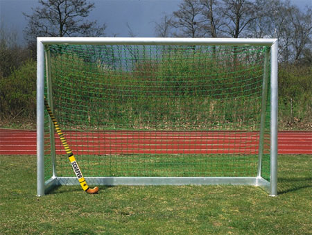 Сетка для хоккея на траве 3.8х1.7х0.9/1.3м, безузловая (белая), РБ